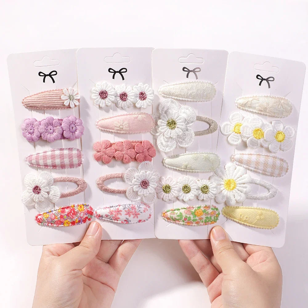 New 5Pcs BB Clips Set for Kids Hair Accessories Sweet Printe Hairbangs Hairclip Girls Barrette Ins Style Daisy Hairpin Ornaments - TiniLoom