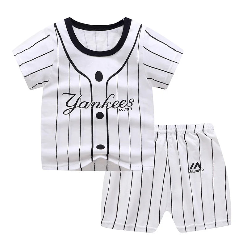 Winnie Pooh Cute Children Tracksuit Summer Clothing Cartoon Fashion Baby Boys Short Sleeved Suit T-shirt + Shorts 2piece Set - TiniLoom