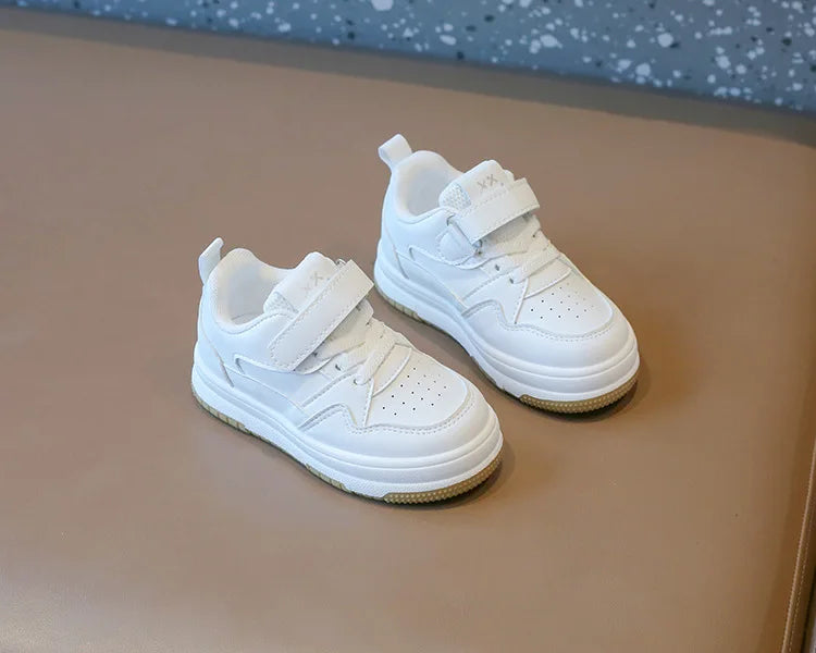 Children's White Shoes Spring and Autumn Kid's Sports Shoes Anti slip Lightweight Boys Board Shoes Soft Sole Baby Casual Shoes - TiniLoom
