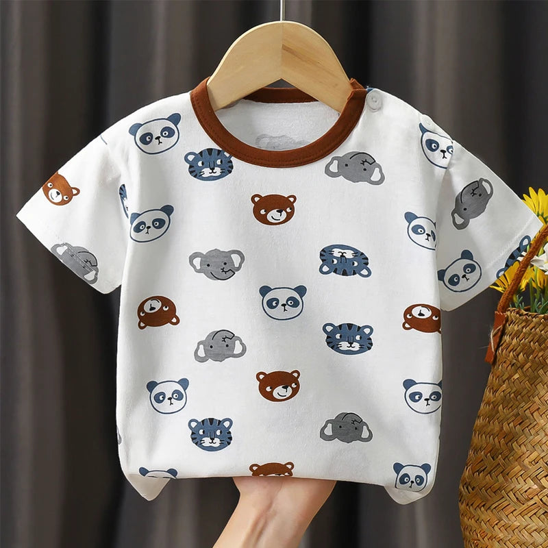Kids Clothes T-Shirt  Children's Clothing  Boys Girls Summer Cartoon Tops Short Sleeve Clothes 100% Cotton Baby Clothing - TiniLoom
