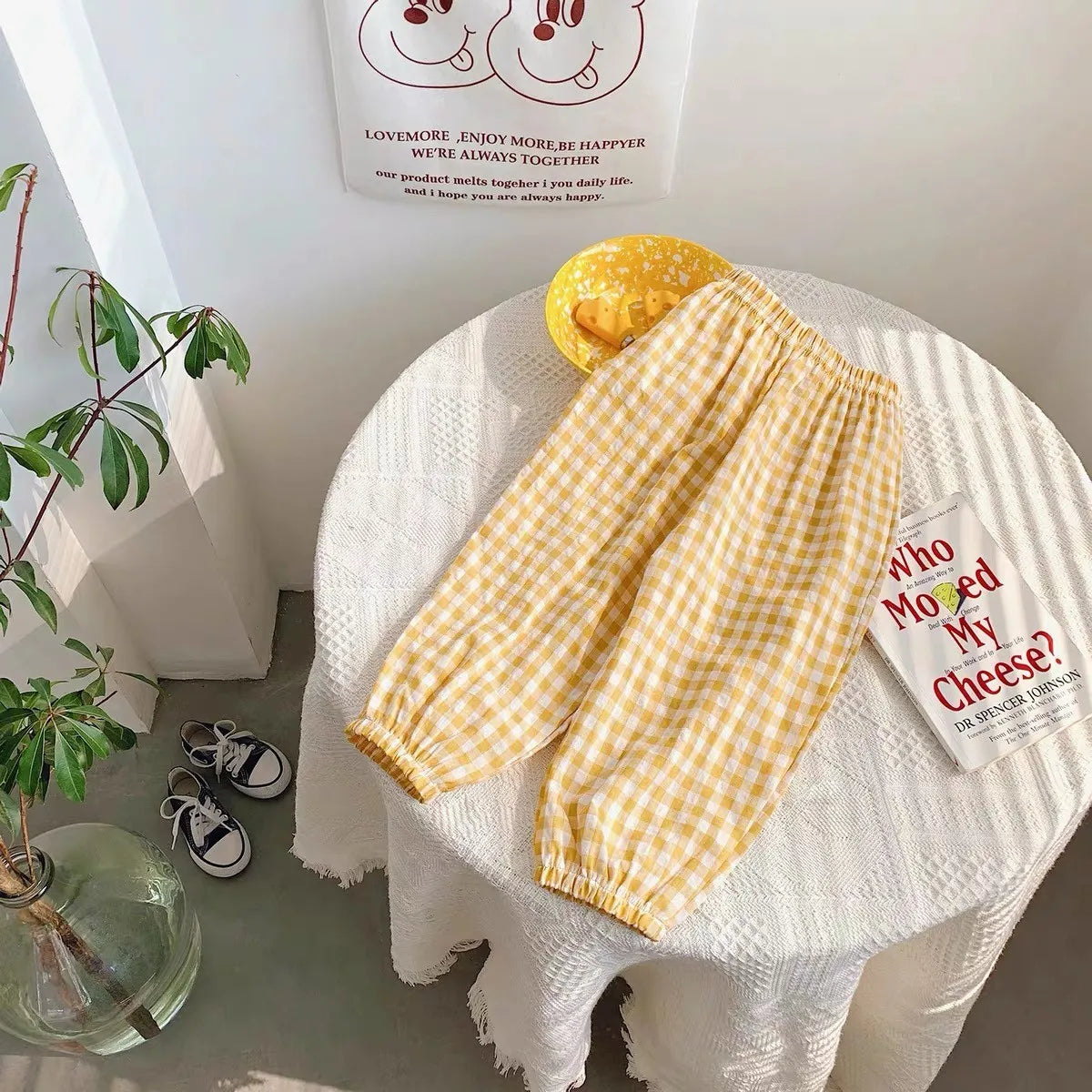 73-120CM Plaid Trousers Summer Girls New Style Harlan Pants Children Fashion Versatile Pants Thin Cotton Mosquito Proof Pants - TiniLoom