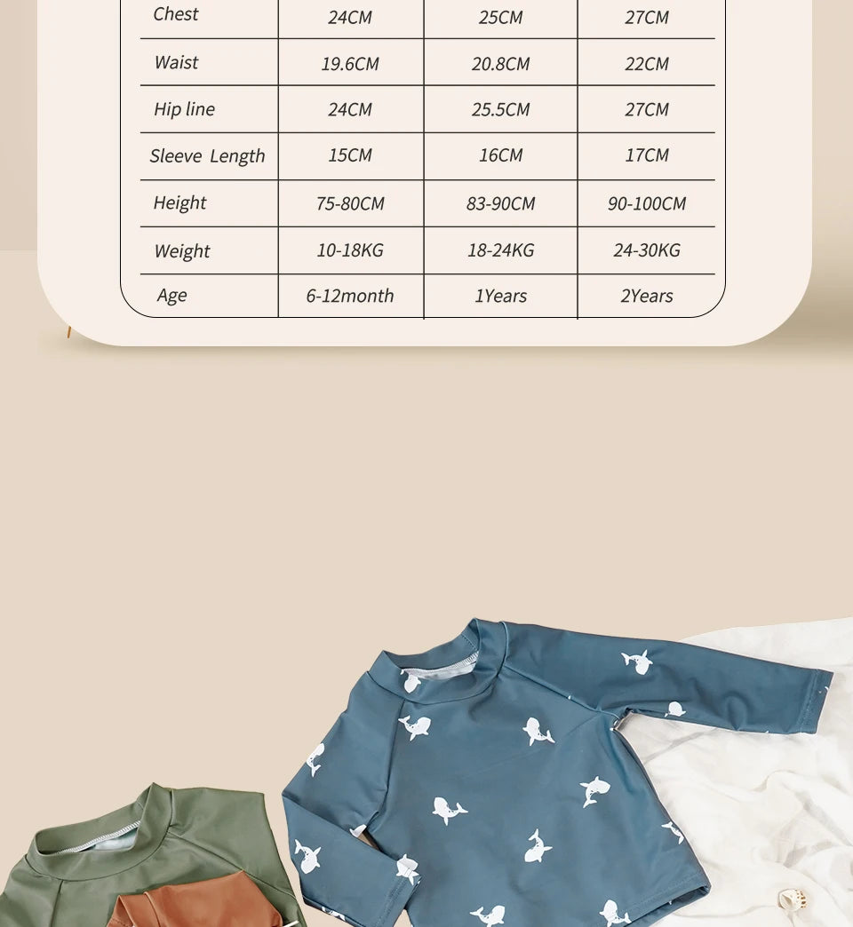 Kangobaby #My Soft Life# 2pcs Set Boys Swimsuits Cool Print Summer Baby Swimwear Beach Surfing - TiniLoom
