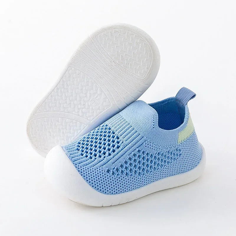 Spring Summer Toddler Shoes Breathable Knitted Kids Sneakers Boys Slip-on Tennis Shoes Girls Soft Non-slip School Casual Shoes - TiniLoom