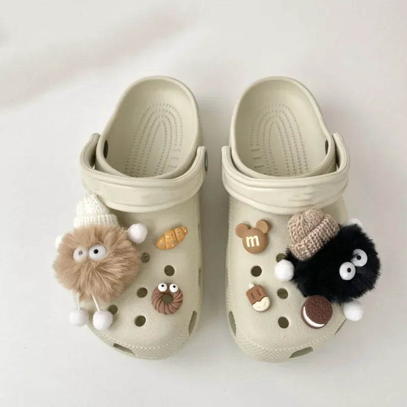 MINISO Personality Cute 3D Hairball Genie Shoe Charms Funny DIY Sandal & Clog Decorations Holiday Gift For Boys And Girls - TiniLoom