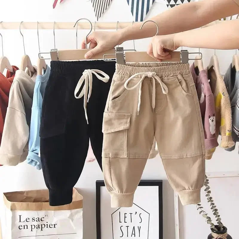 New Cargo Pants for 2-6 Years Old Solid Boys Casual Sport Pants Enfant Garcon Kids Children Trousers 2-8Years Clothes - TiniLoom