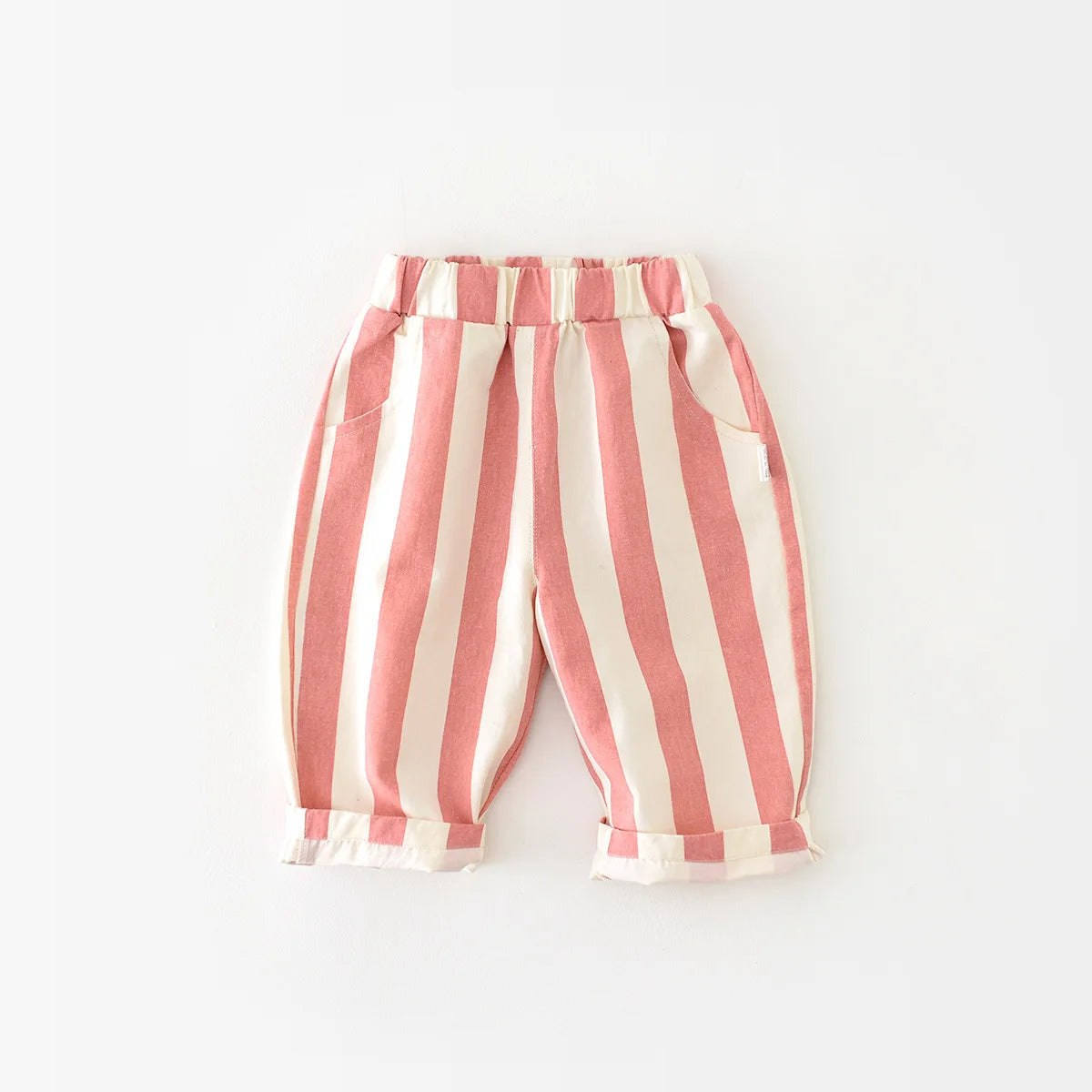 2024 Autumn Boy Girl Children Loose Striped Casual Pants Baby Pockets Fashion Pants Kid Outdoor Cotton Trousers Toddler Costume - TiniLoom