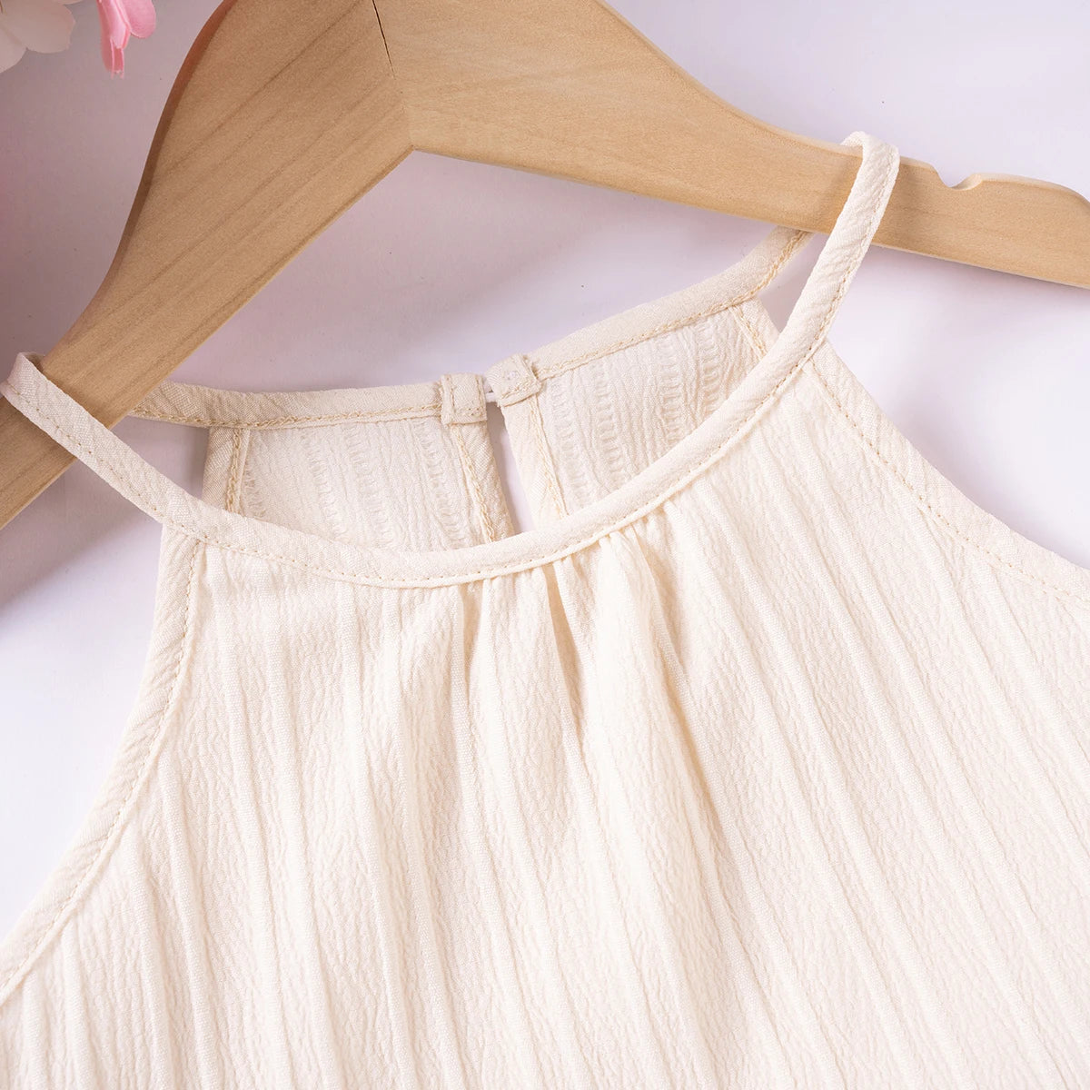 Girls Solid Color Suspenders Summer Suspenders Ruffles + Wide Leg Pants 2 Pieces Dress Set White Cute Elegant Baby Clothes - TiniLoom