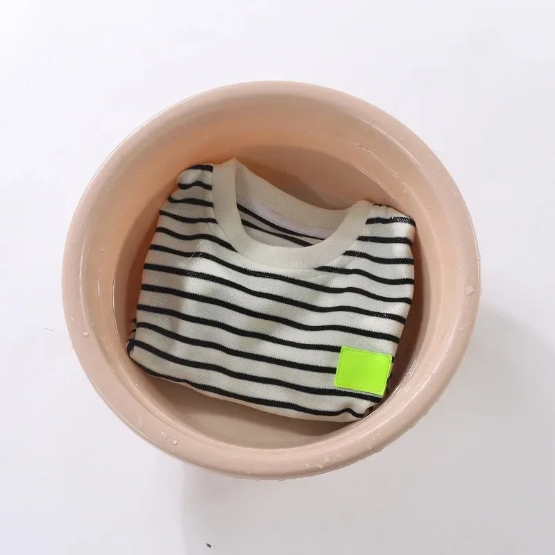 2Pcs Fashion Children Short Sleeve Shorts Sets Summer Kids Clothes Boys Baby Cotton Tee Pant Outfits Black and White Stripe - TiniLoom