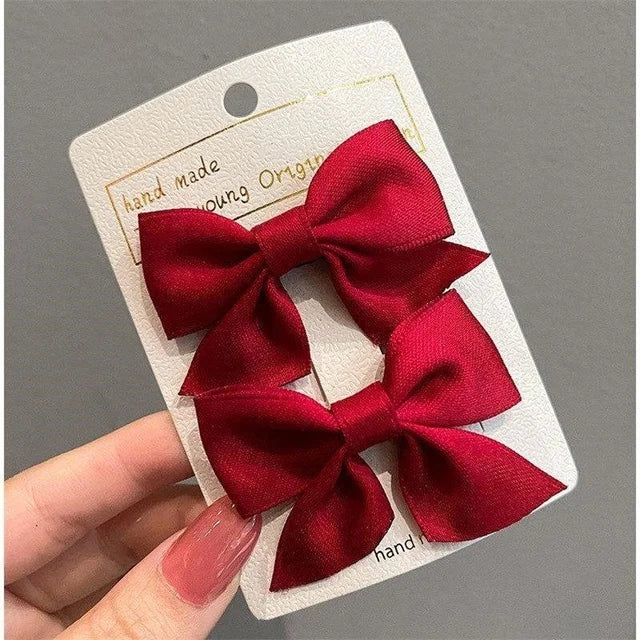 2 Piece Bow Hair Clip Elegant Flower Hair Clips For Kids Ladies Set Hairpin Hair Accessories Korean Style Bair Accessories - TiniLoom