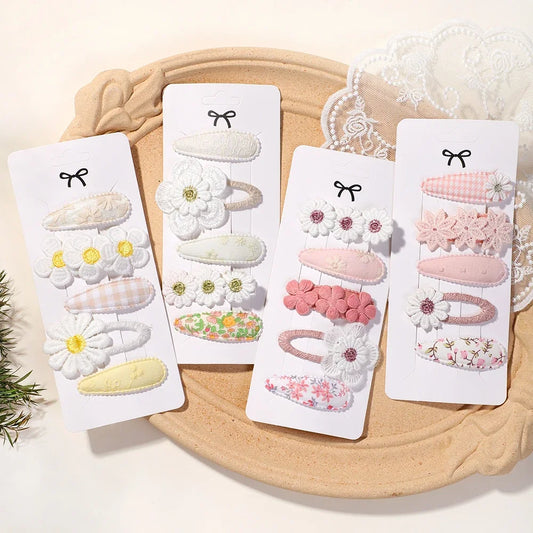 New 5Pcs BB Clips Set for Kids Hair Accessories Sweet Printe Hairbangs Hairclip Girls Barrette Ins Style Daisy Hairpin Ornaments - TiniLoom