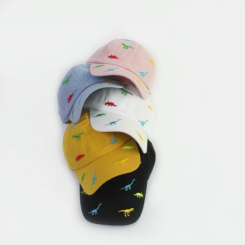 Cartoon Dinosaur Embroidery Baby Cap Summer Kids Baseball Cap Outdoor Adjustable Infant Boy Girls Sun Hats - TiniLoom