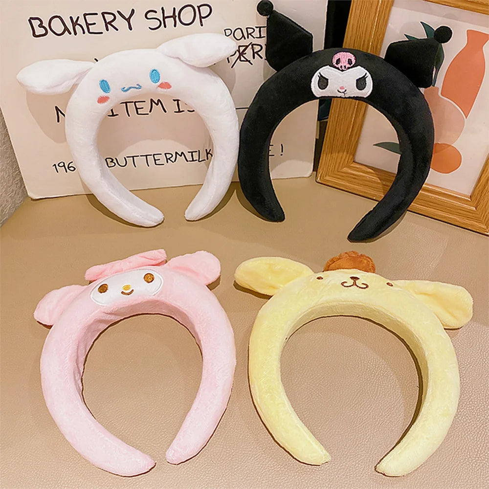 Sanrio Cinnamoroll Hairbands Melody Kuromi Pompompurin Hair Accessories Girl Face Wash Sports Headbands Girls Women Gifts - TiniLoom