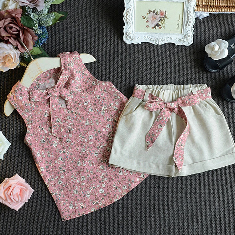 New Summer Baby Girls Clothes Children Sleeveless Vest Shorts 2Pcs/Sets Toddler Clothing Infant Fashion Costume Kids Tracksuits - TiniLoom