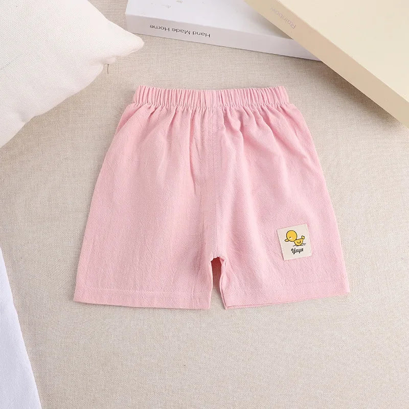 1 2 3 4 5 Years Kids Summer Shorts Boys Girls Korean Style Cotton and Linen Short Pants Toddler Little Children Cute Shorts - TiniLoom