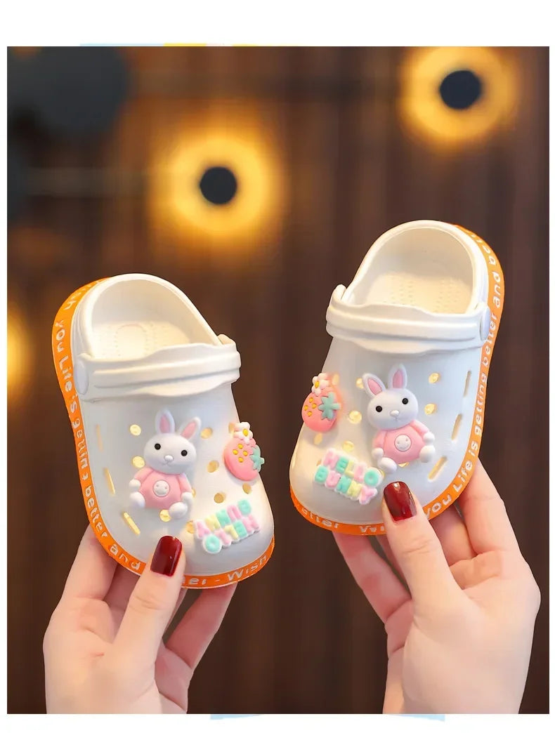kids baby Girls Summer Sandals: Soft Sole Toddler children Indoor Slippers Cartoon Boys Breathable Hollow Shoes - TiniLoom