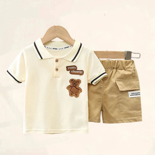 Baby Boy Clothes Set T-shirt+Shorts Kids Boy Summer Clothing Set Cute Cartoon Baby Boy Outfit Set Infant Toddler Tee Shirt Pants - TiniLoom