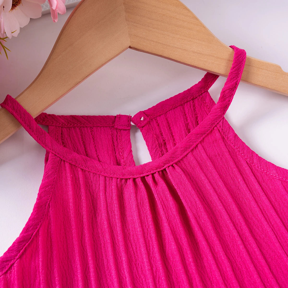 Girls Solid Color Suspenders Summer Suspenders Ruffles + Wide Leg Pants 2 Pieces Dress Set White Cute Elegant Baby Clothes - TiniLoom