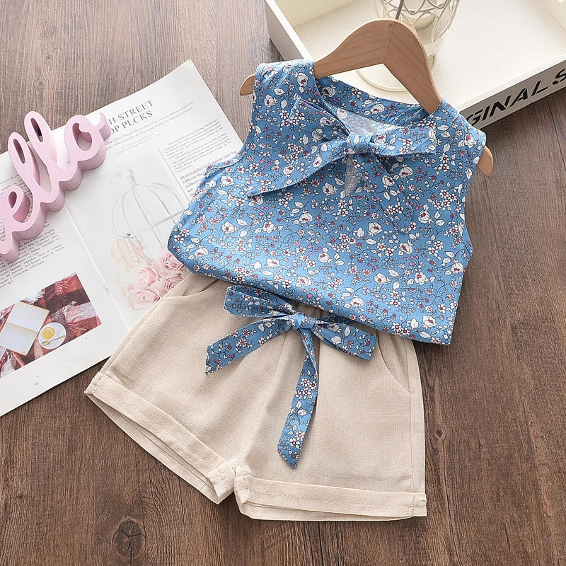 New Summer Baby Girls Clothes Children Sleeveless Vest Shorts 2Pcs/Sets Toddler Clothing Infant Fashion Costume Kids Tracksuits - TiniLoom