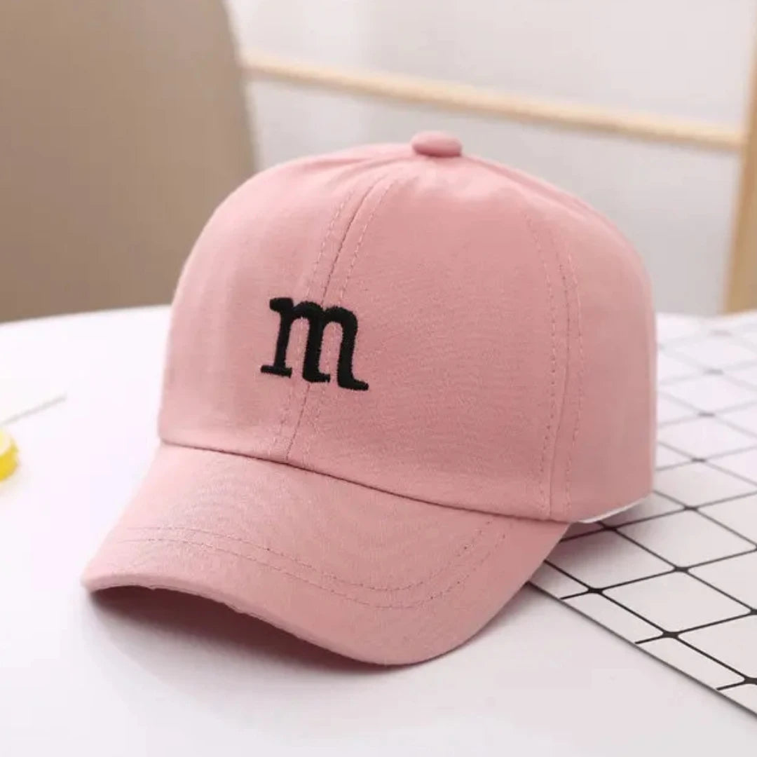 Girls Boy Adjustable Hat Children's Kid Baseball Cap Sunscreen Baby Hat Hip Hop M Letter Embroidered Kids Caps 1-6-8-12-15 Years - TiniLoom