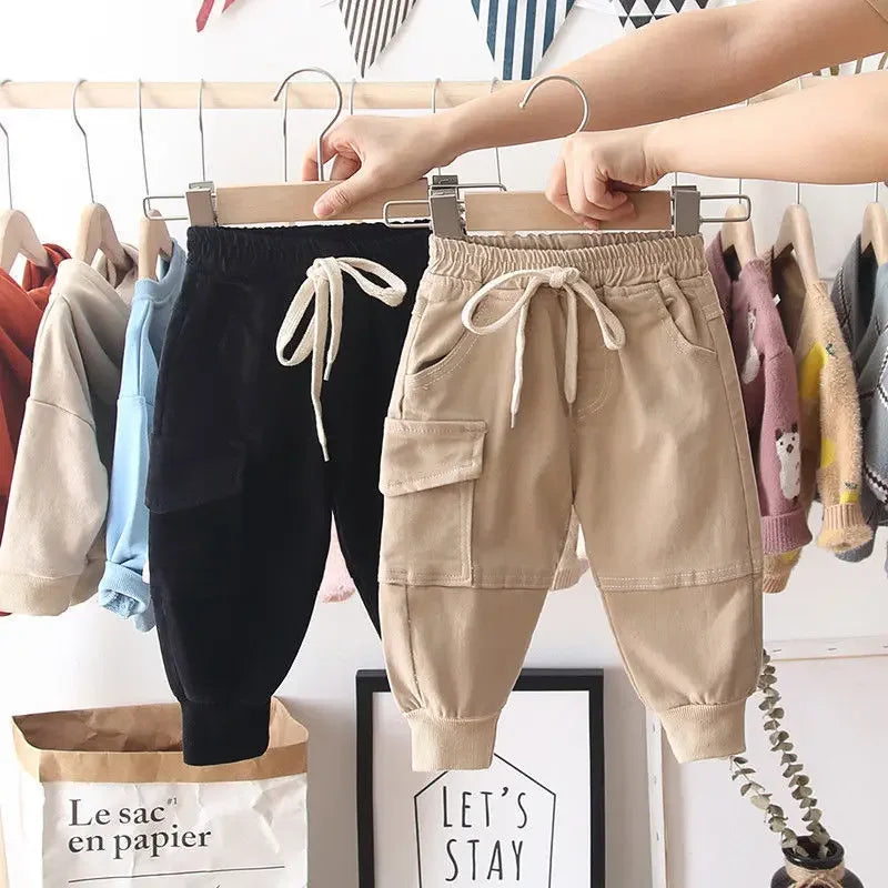 New Cargo Pants for 2-6 Years Old Solid Boys Casual Sport Pants Enfant Garcon Kids Children Trousers 2-8Years Clothes - TiniLoom