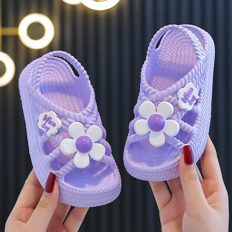 2025 New Children's Slippers Summer Girls and Boys Bathroom Home Anti slip Beach Shoes Soft Soled Baby Sandals - TiniLoom