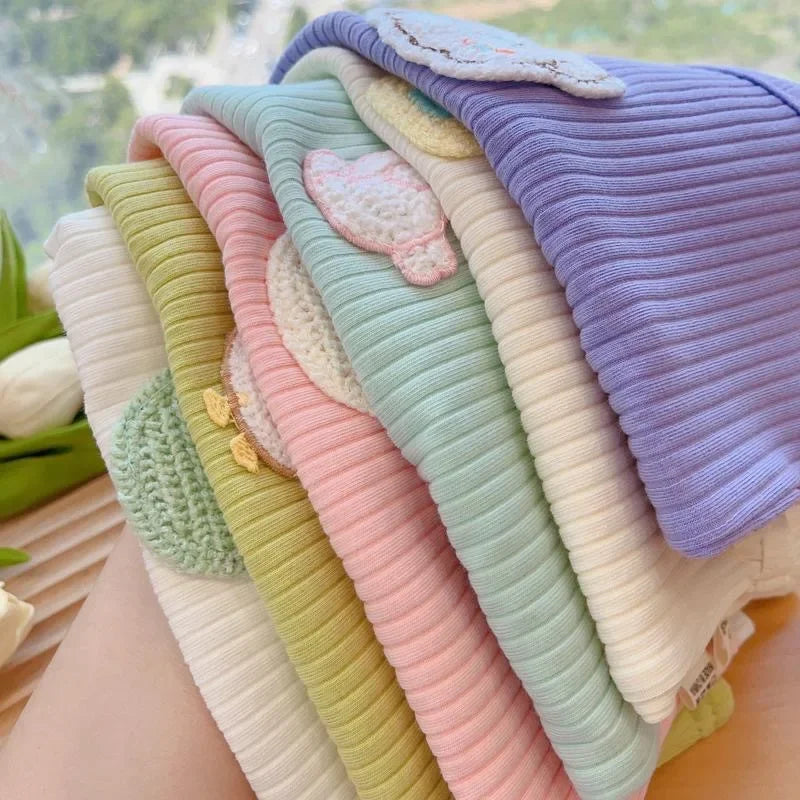 Baby Girls T-shirts for Kids Summer Sleeveless Knitted Tops Vest Outfits Girls Cute Halter Tops Tees Children Clothing 1-12 Year - TiniLoom
