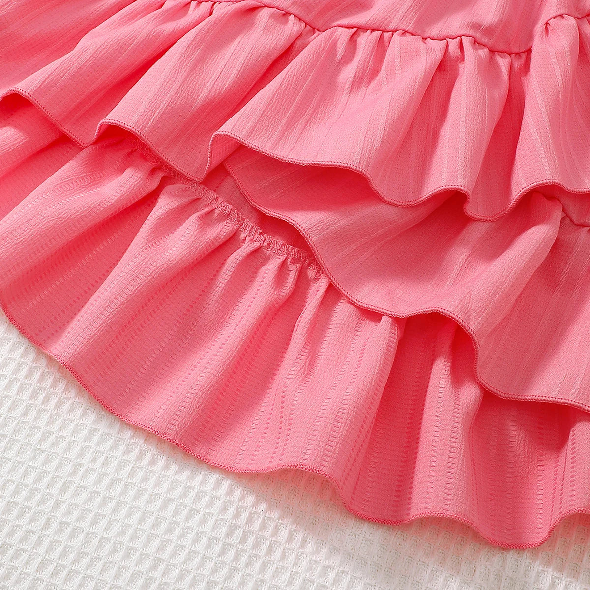 Kid Girls Summer Princess Clothing Set Flutter Sleeve Plain Color Tops+Short Skirt Sweet Style Party Wear For Child 8-12 Years - TiniLoom