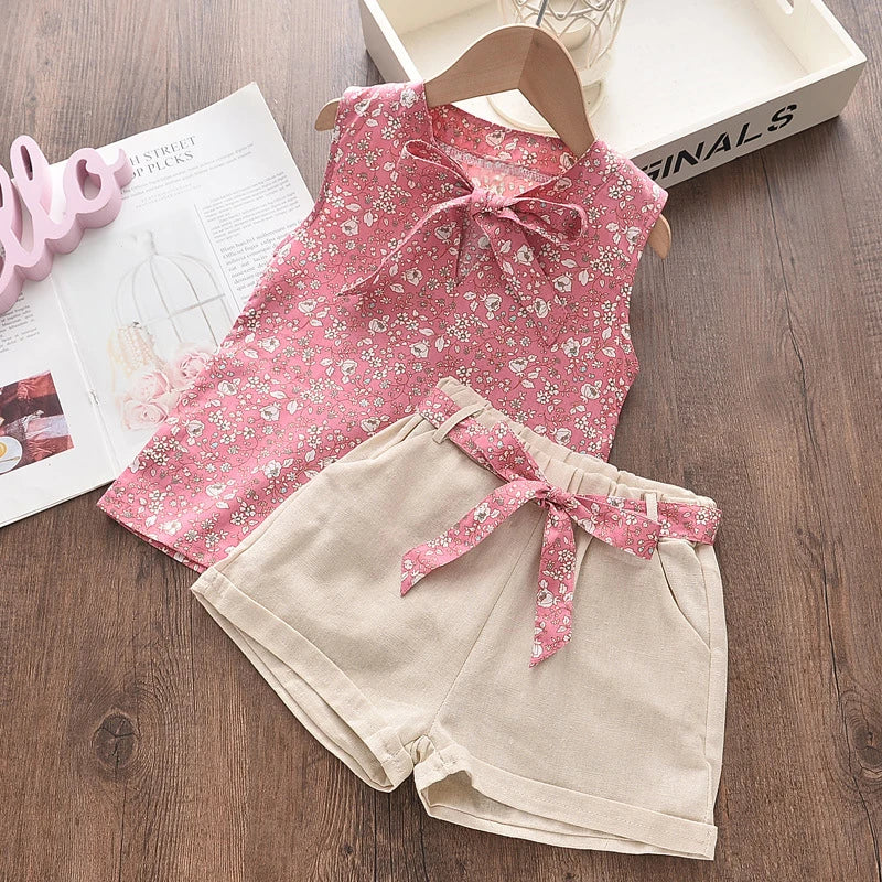New Summer Baby Girls Clothes Children Sleeveless Vest Shorts 2Pcs/Sets Toddler Clothing Infant Fashion Costume Kids Tracksuits - TiniLoom