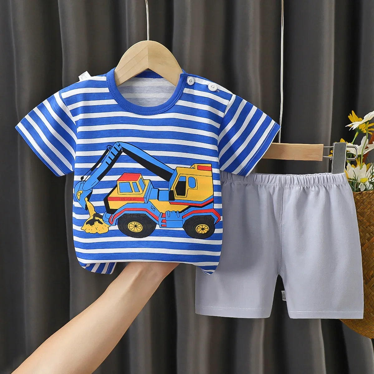 2PCS Children's Sets mother Kids Clothes Boys Girl T-shirt Shorts Summer Cotton Short sleeve Baby Children Clothing Toddler Suit - TiniLoom