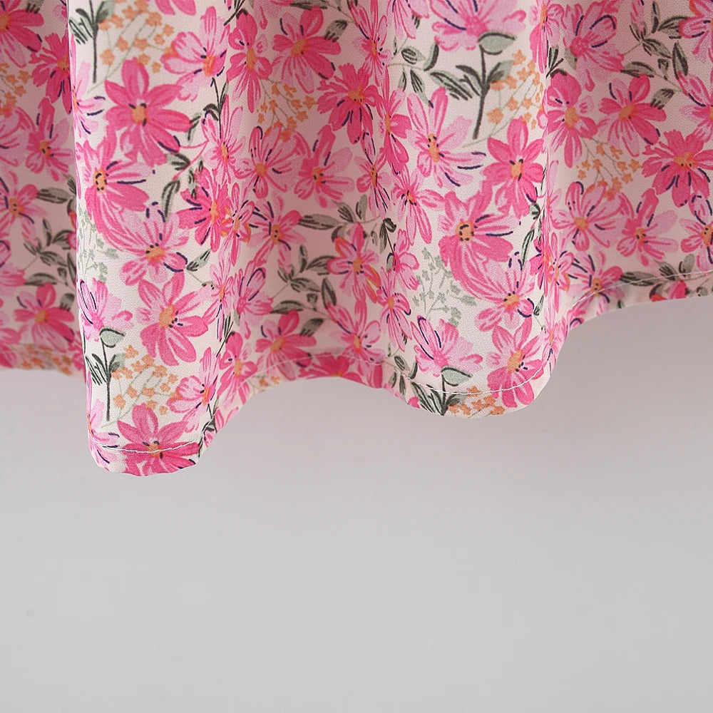 Summer 2-Piece Baby Dress+Sun Hat Bow Strap Floral Baby Girl Dress Soft And Comfortable Children'S Clothing - TiniLoom