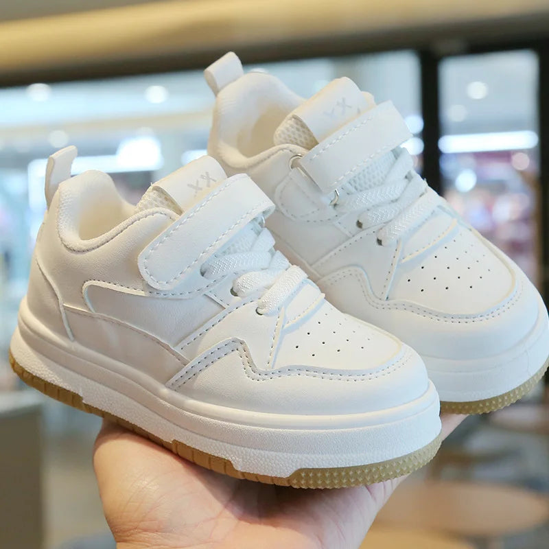 Children's White Shoes Spring and Autumn Kid's Sports Shoes Anti slip Lightweight Boys Board Shoes Soft Sole Baby Casual Shoes - TiniLoom