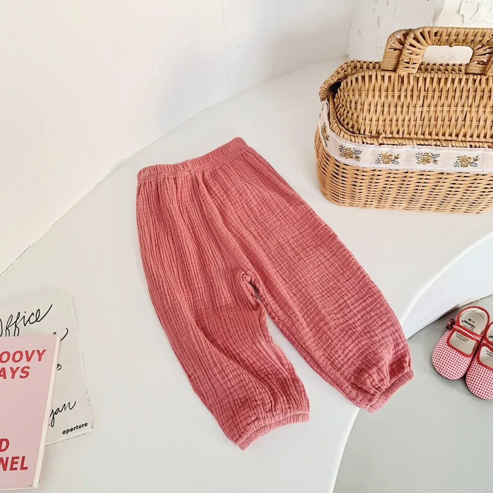 Spring Summer Mosquito Resistant Pants Toddler New Casual Loose Trousers Solid Color Pants Outer Wear Boys Girls Versatile Pants - TiniLoom