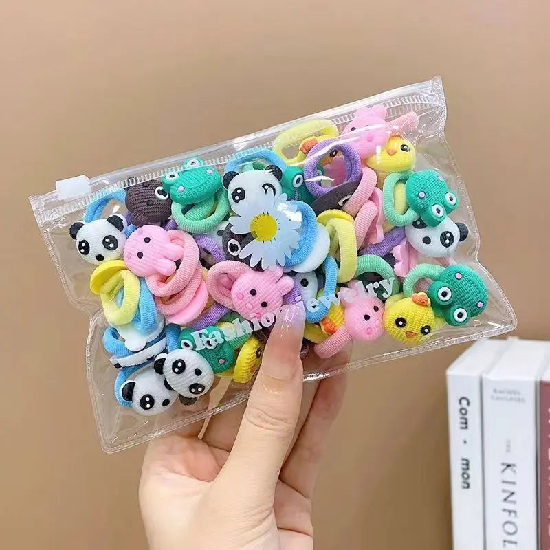 10/20Pcs/Set Cute Cartoon Rubber Elastic Hair Bands Girls Not Hurt Hair Small Scrunchie Kids Sweet Hair Ties Hair Accessories - TiniLoom