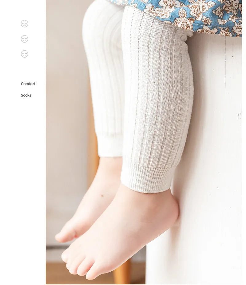 Spring Autumn Baby Boys Girls Pants Newborn Girl Leggings Tights Cotton Stretch Kids Children Knitting Trousers For 0 to 6Years - TiniLoom