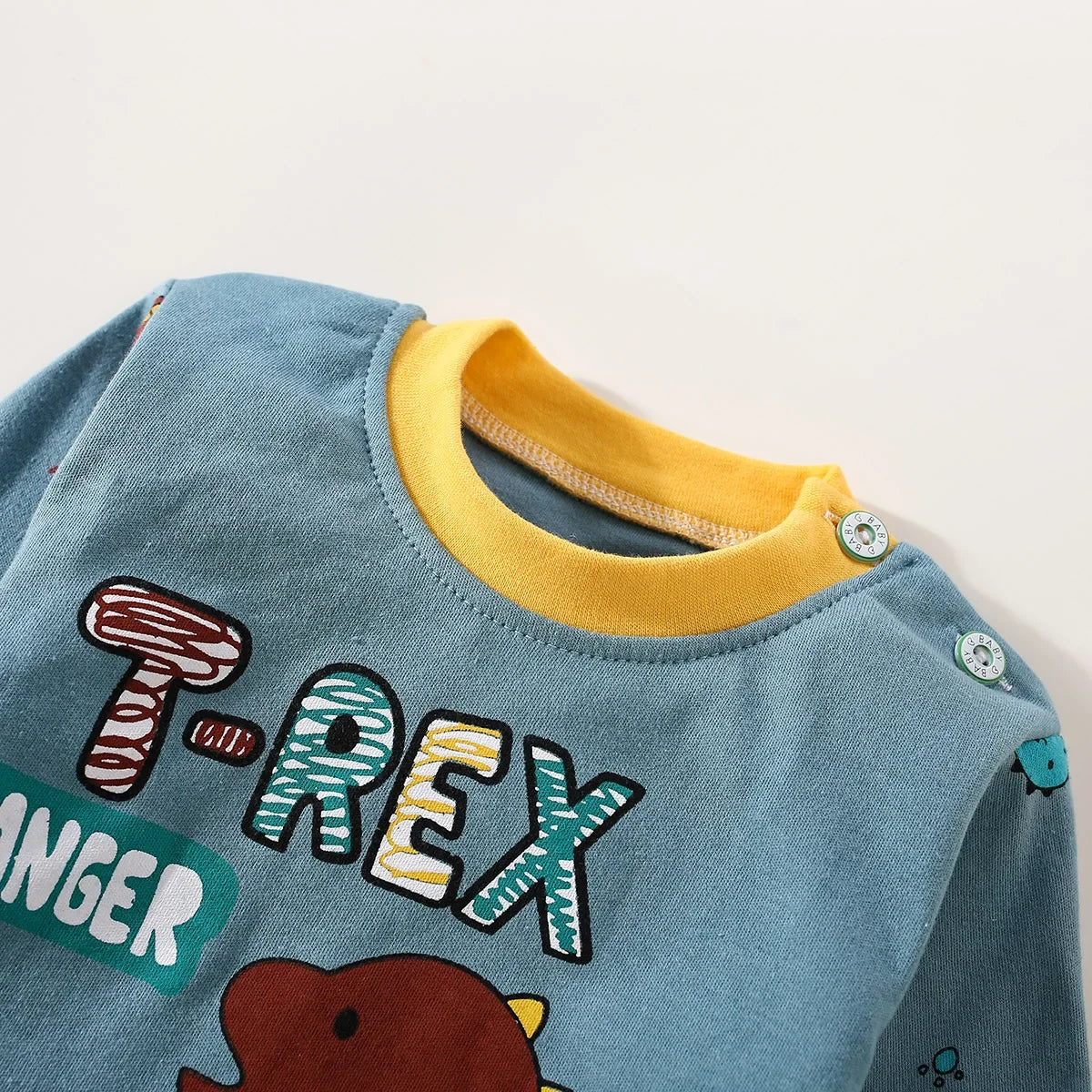 Toddler Boys Underwear Set Cotton Lettering And Bear Pattern Long Sleeve Top And Matching Pants Pajama Set - TiniLoom