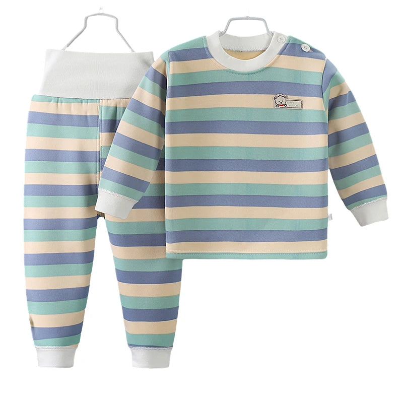 Thicken Warm Plush Children Sets Kids Clothes Boy Girl Underwear Suits Autumn Winter Children Clothinn - TiniLoom