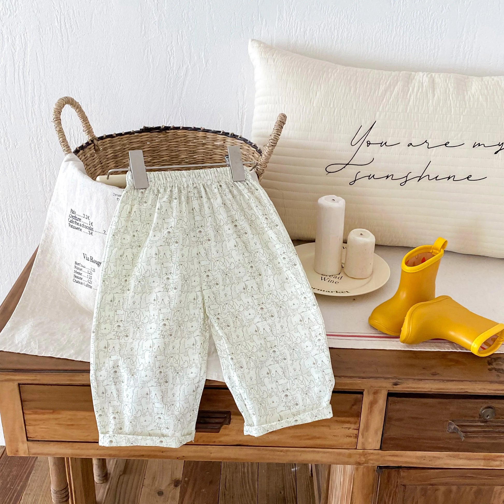 Casual Loose Pants Children Spring Summer Wear New Thin Simple Versatile Trousers Outer Wear Boys And Girls Cartoon Print Pants - TiniLoom