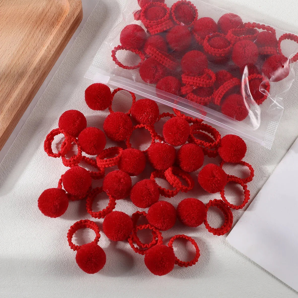 20Pcs Girls Colorful Plush Ball Elastic Hair Bands Kids Hair Ropes Ties Ponytail Rubber Bands Headwear Hair Accessories Gift - TiniLoom