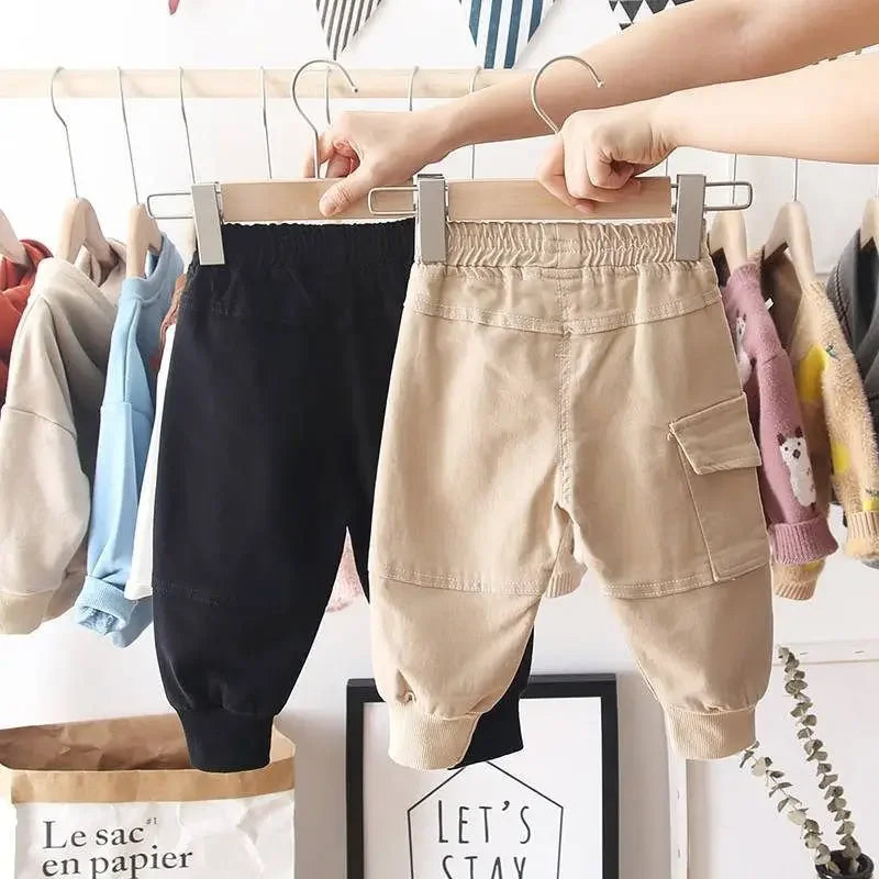 New Cargo Pants for 2-6 Years Old Solid Boys Casual Sport Pants Enfant Garcon Kids Children Trousers 2-8Years Clothes - TiniLoom