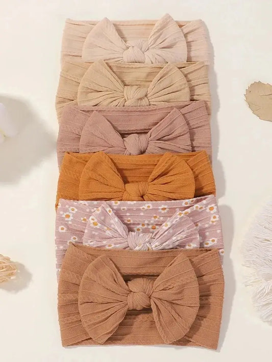 3Pcs Solid Color Baby Headband Bow Children Hair Band Elastic Nylon Newborn Headbands Soft Turban Headwrap Kid Hair Accessories