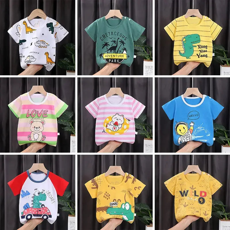 Kids Clothes T-Shirt  Children's Clothing  Boys Girls Summer Cartoon Tops Short Sleeve Clothes 100% Cotton Baby Clothing - TiniLoom