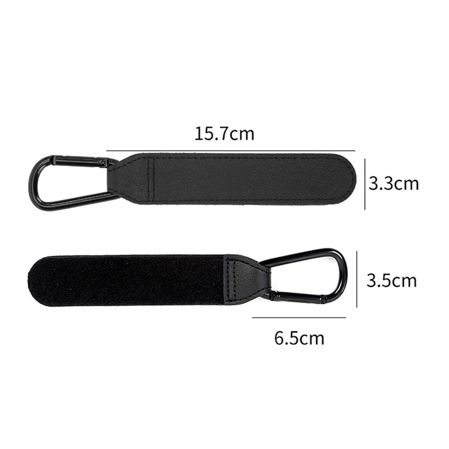 1/2PCS Baby Stroller Hooks - PU Leather Pram Organizer for Diaper Bag, Travel Accessories with Climbing Buckle