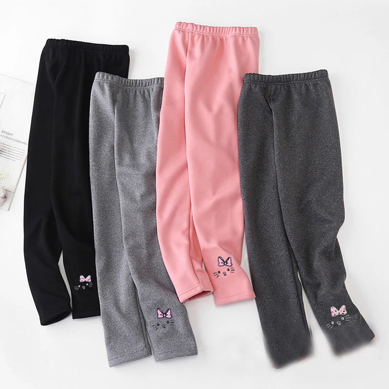 2-8Years Girls Leggings Autumn Winter Thick Warm Velvet Kids Leggings for Girls Children Bottom Part Pants Tights - TiniLoom