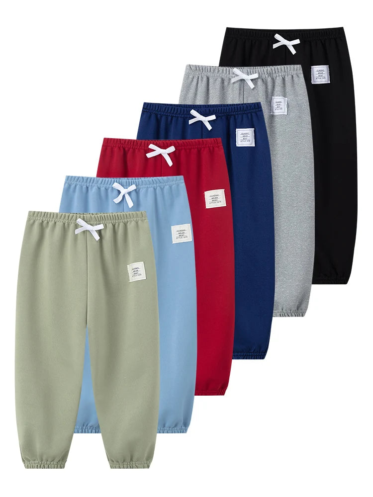 1/3 Pcs Four Seasons Children's Leisure Sports Pants Solid Color Basic Boy Running Holiday 9 Pants Girl Joker Comfortable Pants - TiniLoom
