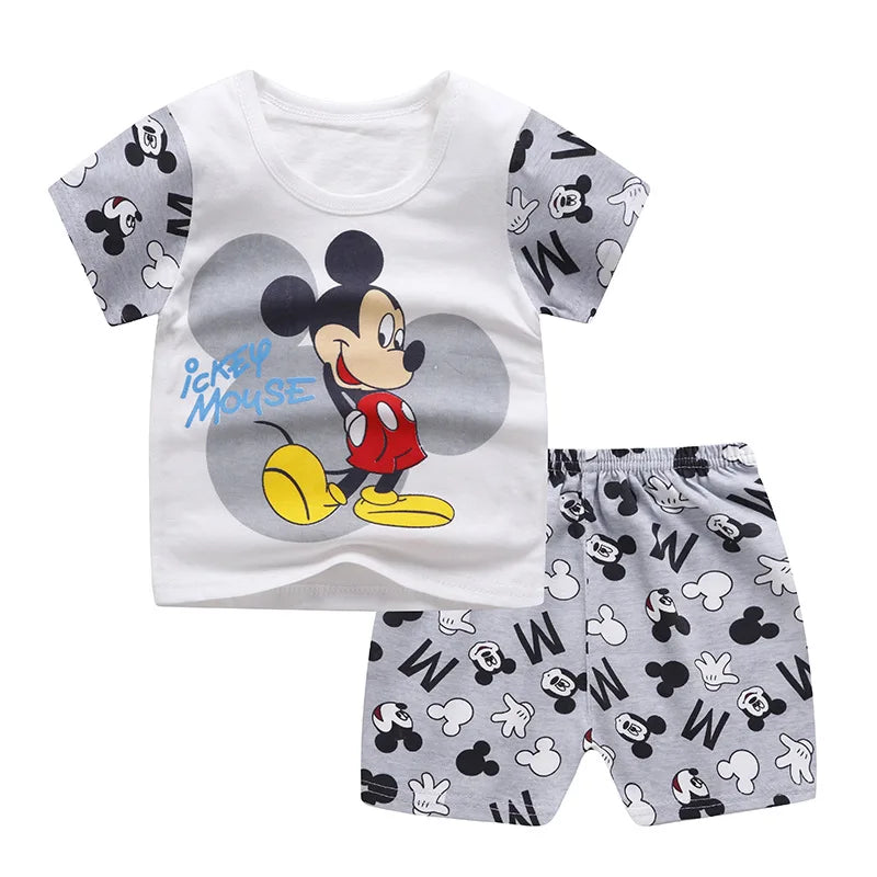 Winnie Pooh Cute Children Tracksuit Summer Clothing Cartoon Fashion Baby Boys Short Sleeved Suit T-shirt + Shorts 2piece Set - TiniLoom