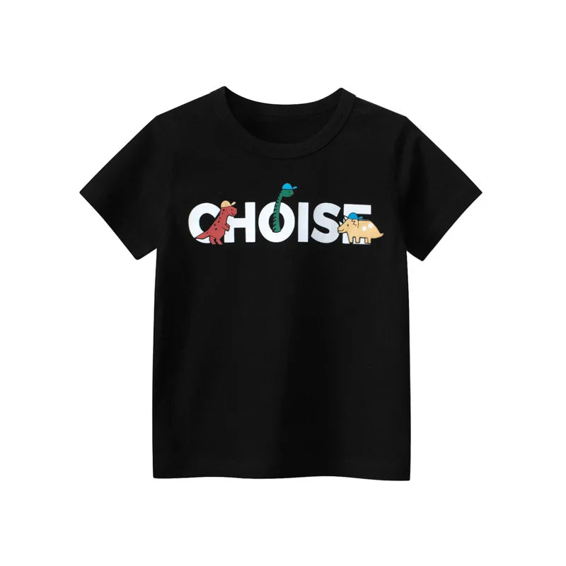 2-9 Years Children Short Sleeve T-shirts Korean Version Kids Clothing Boy Baby Cotton Tees Summer Cartoon Tops - TiniLoom