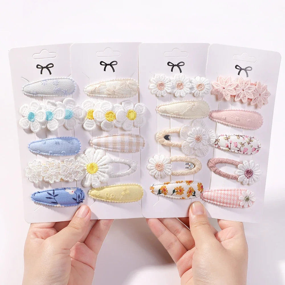 New 5Pcs BB Clips Set for Kids Hair Accessories Sweet Printe Hairbangs Hairclip Girls Barrette Ins Style Daisy Hairpin Ornaments - TiniLoom