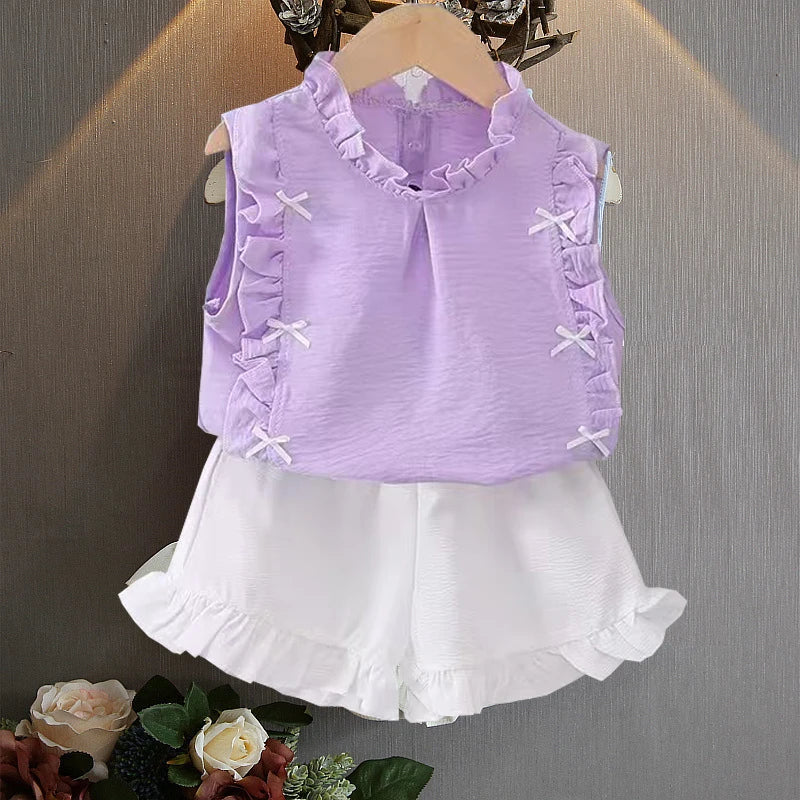 Toddler Girl Summer Clothing Set Baby Girls Printed T-shirt + Short Pants Outfit Infant Kids' Fashion Clothes 0-5 Years - TiniLoom