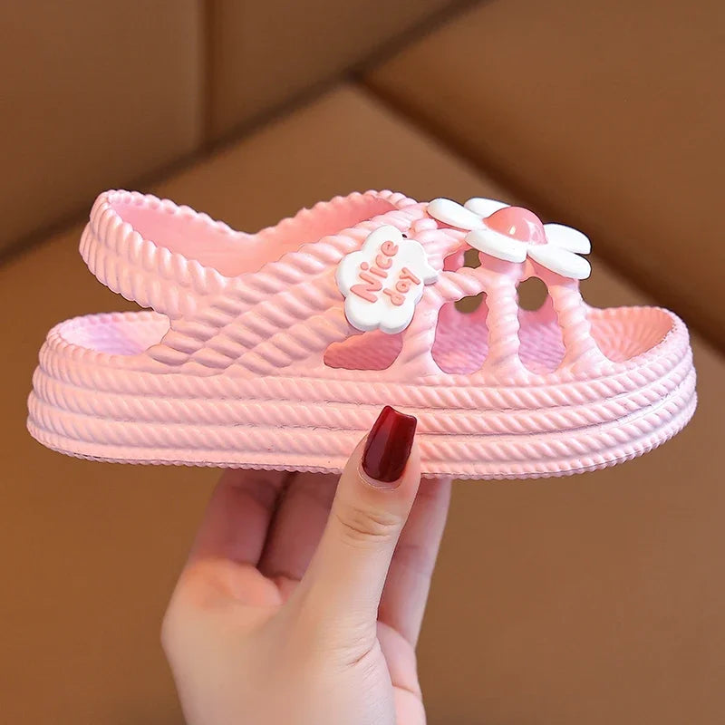 2025 New Children's Slippers Summer Girls and Boys Bathroom Home Anti slip Beach Shoes Soft Soled Baby Sandals - TiniLoom