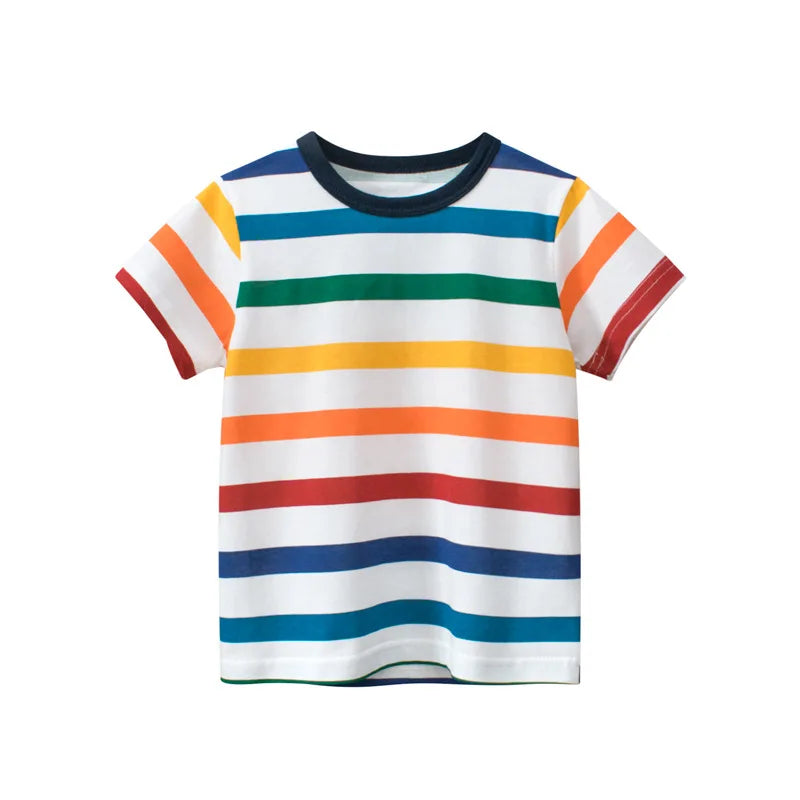 2-9 Years Children Short Sleeve T-shirts Korean Version Kids Clothing Boy Baby Cotton Tees Summer Cartoon Tops - TiniLoom